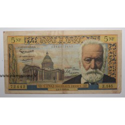 FRANCE - PICK 141 - 5 NOUVEAUX FRANCS VICTOR HUGO - 06.05.1964 - W.113