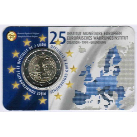 BELGIUM - 2 EURO 2019 - 25 YEARS OF THE EUROPEAN MONETARY INSTITUTE - Coincard