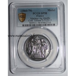 WEDDING MEDAL - 'CHRISTIAN MARRIAGE' - TERRISSE COLLECTION - PCGS - SP 58 - SILVER