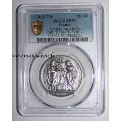 WEDDING MEDAL - 'CHRISTIAN MARRIAGE' - TERISSE COLLECTION - PCGS - SP 55 - SILVER