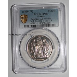 WEDDING MEDAL - 'CHRISTIAN MARRIAGE' - TERISSE COLLECTION - PCGS - SP 58 - SILVER