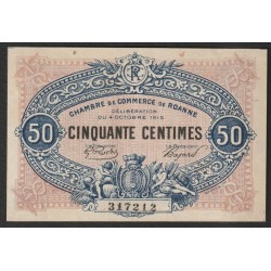 42 - ROANNE - CHAMBRE DE COMMERCE - 50 CENTIMES - 04/10/1915