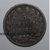 FRANCE - KM 749 - 5 FRANCS 1833 BB Strasbourg TYPE LOUIS PHILIPPE 1er