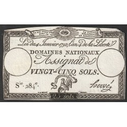 ASSIGNAT OF 25 SOLS -...