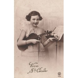 VINTAGE POSTCARD - SAINTE CÉCILE - VIOLINIST