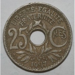GADOURY 380 - 25 CENTIMES 1917 - TYPE LINDAUER - KM 867