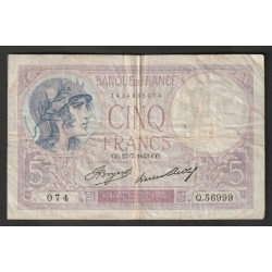 FAY 03/17 - 5 FRANCS VIOLET - 27/07/1933 - Q.56999 - PICK 72