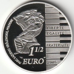 FRANKREICH - PARIS-MÜNZE - 1,5 EURO 2005 - FRÉDériC CHOPIN