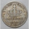 FRANCE - KM 805 - 20 CENTIMES 1866 BB Strasbourg TYPE NAPOLEON III