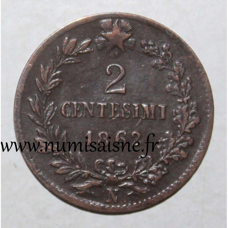 ITALY - KM 2 - 2 CENTESIMI 1862 N - Naples - VITTORIO EMANUELE II