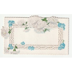 CARD - RELIEF IMAGE - FLOWERS - LACE