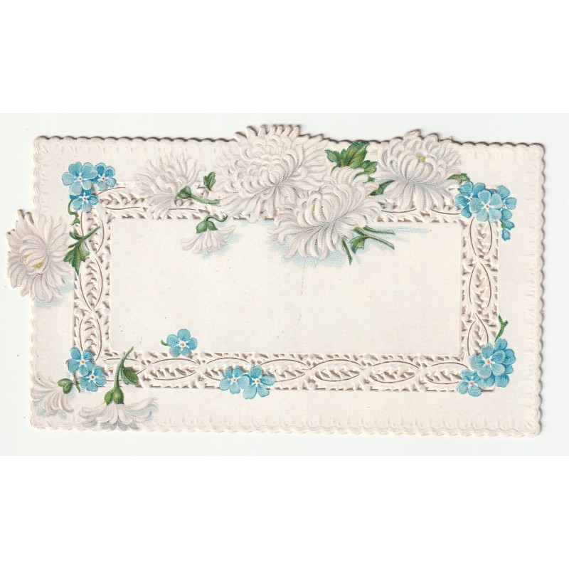 CARD - RELIEF IMAGE - FLOWERS - LACE