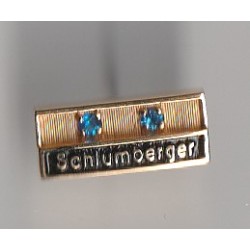 PIN'S AUS GELBGOLD – 18 KARAT – VERZIERT MIT 2 SAPHIREN – SCHLUMBERGER