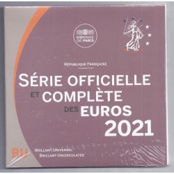 FRANCE - EURO BRILLIANT UNCIRCULATED COIN SET 2021