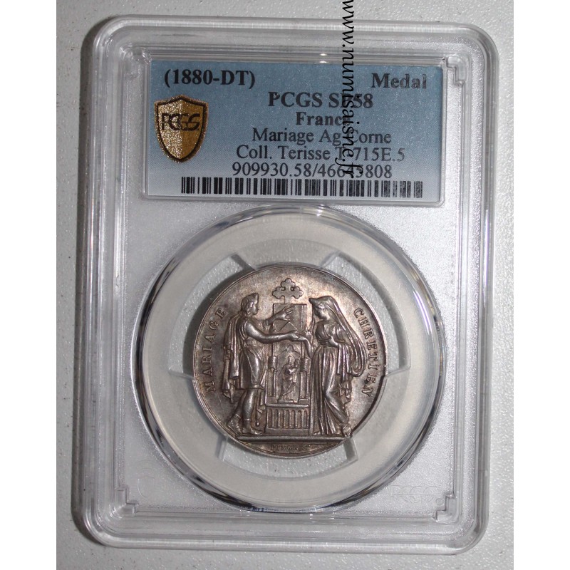 HOCHZEITSMEDAILLE – „CHRISTLICHE EHE“ – TERISSE -KOLLEKTION – PCGS SP 58