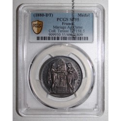 HOCHZEITSMEDAILLE – 'CHRISTLICHE EHE' - 1880 - TERISSE KOLLEKTION - PCGS SP 55