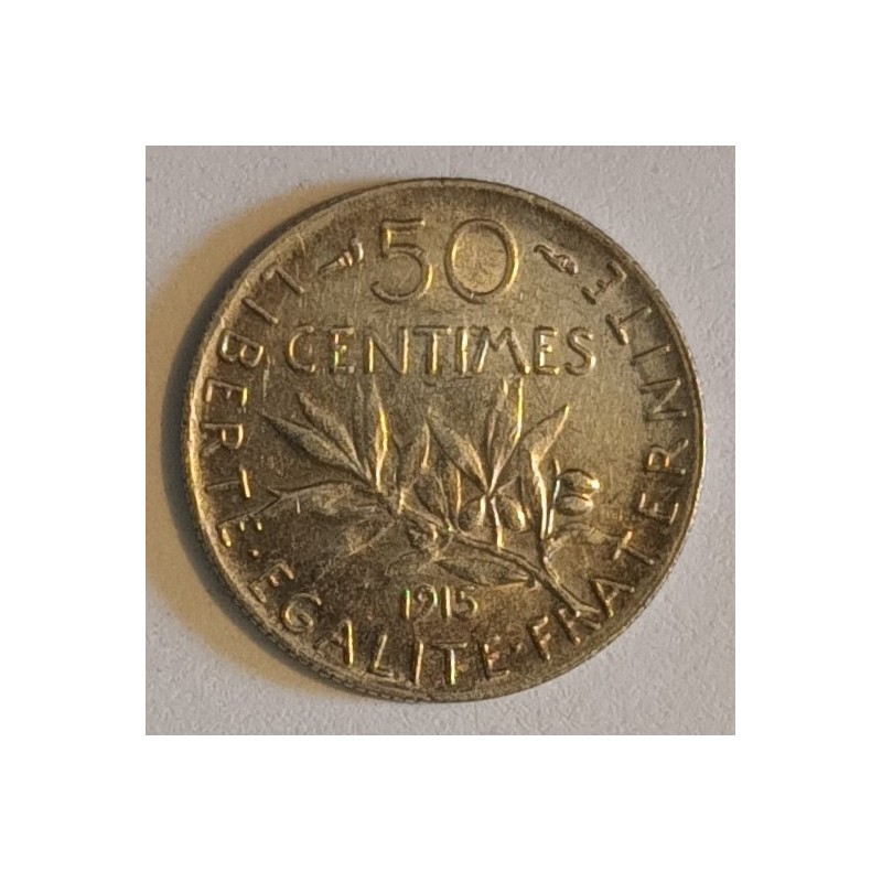FRANCE - KM 854 - 50 CENTIMES 1915 TYPE SOWER - 095819