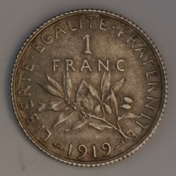 FRANCE - KM 844 - 1 FRANC 1919 - TYPE SOWER - 095816-17