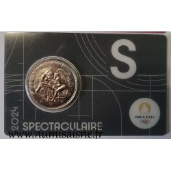 FRANCE - 2 EURO 2024 - OLYMPIC GAMES 2024 - HERCULES FIGHT - NOTRE DAME - GRAY COINCARD 'S'