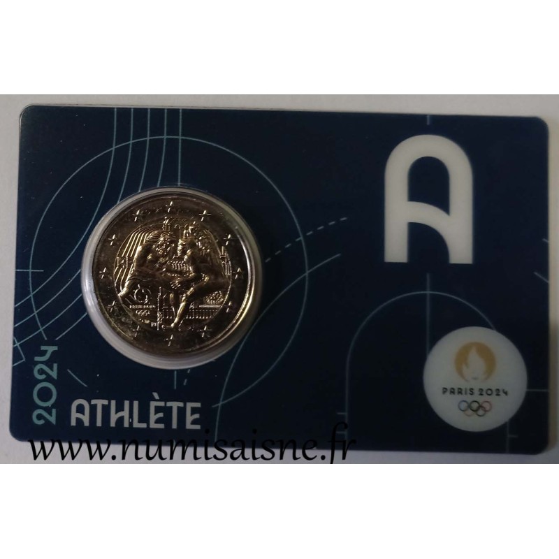 FRANCE - 2 EURO 2024 - OLYMPIC GAMES 2024 - HERCULES FIGHT - NOTRE DAME - BLUE COINCARD 'A'