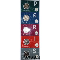 FRANCE - 2 EURO 2024 - OLYMPIC GAMES 2024 - THE COINCARD SERIES OF 5