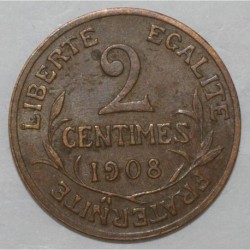 GADOURY 107 - 2 CENTIMES 1908 - TYPE DUPUIS - KM 841