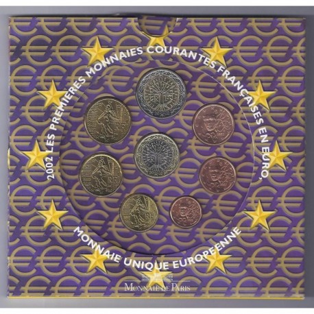 FRANCE - COFFRET EURO BRILLANT UNIVERSEL 2002 - 8 PIECES