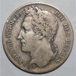 BELGIQUE - KM 3.2 - 5 FRANCS 1848 - LEOPOLD 1er - Tête laurée