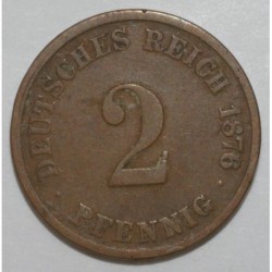 ALLEMAGNE - KM 2 - 2 PFENNIG 1876 G  - Karlsruhe