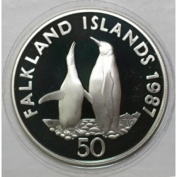 FALKLAND ISLANDS - KM 25a - 50 PENCE 1987 - World Wildlife Fund - King Penguins