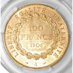 FRANCE - KM 832 - 100 FRANCS 1906 A - OR - GENIUS - PCGS MS 62